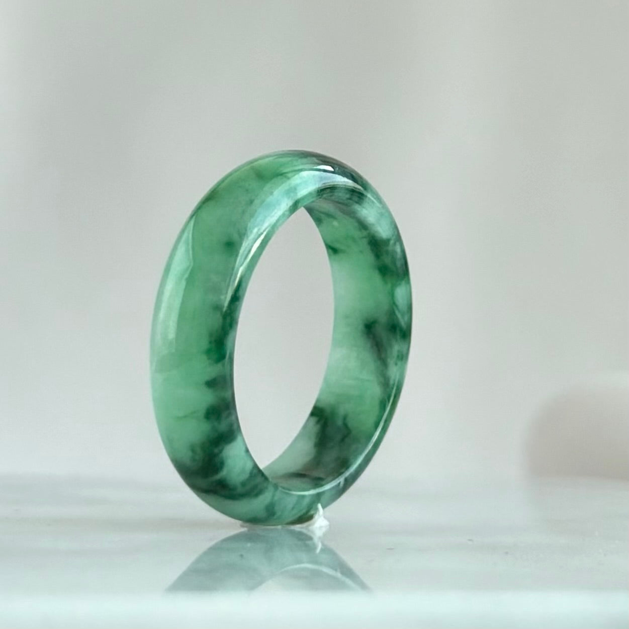 18.8mm Song of the Green Hills Jadeite Ring 青山吟