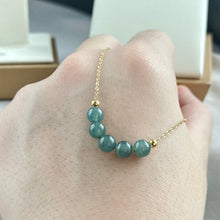 Load image into Gallery viewer, 61188 Translucent Bluish Green Type A Jade Beaded Necklace / Earrings
