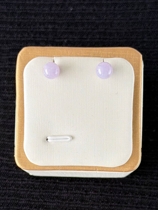 Lilac Dew Jadeite Earring Studs 紫露
