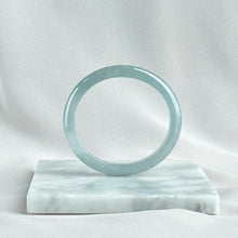 Load image into Gallery viewer, 111754 53.5 Oval Highly Translucent Blue Jadeite Bangle
