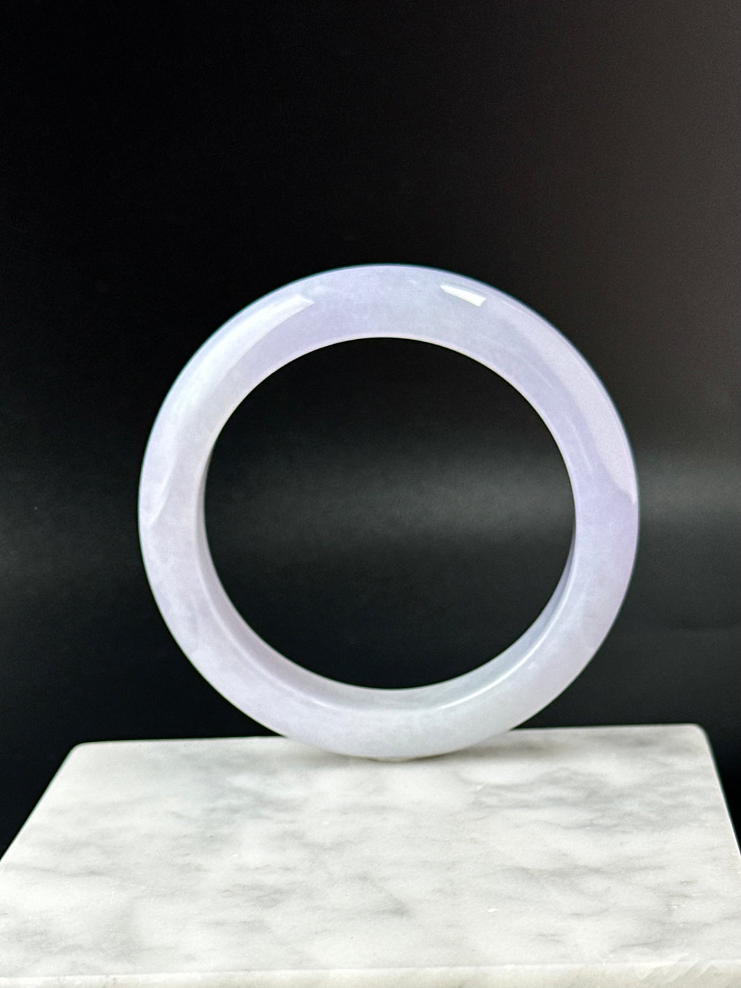 61555 55.0mm Icy Furong Lavender Purple Jadeite Bangle
