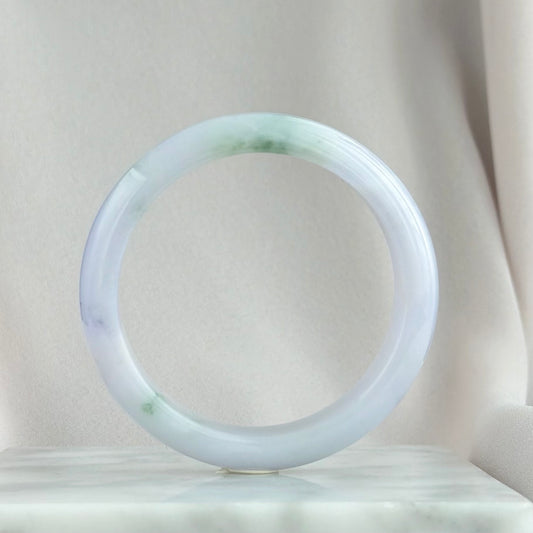 Orchids in the Hidden Valley 53.9mm Jadeite Bangle 幽谷兰香