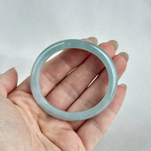 Load image into Gallery viewer, 111754 53.5 Oval Highly Translucent Blue Jadeite Bangle
