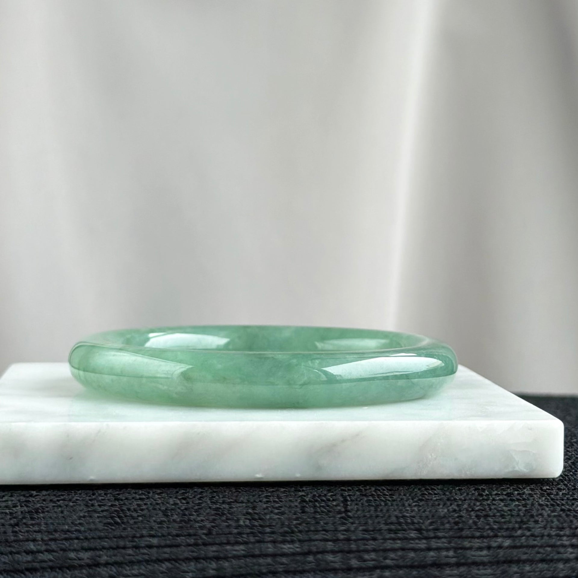 Misty Morning at the Bamboo Forest 56.0mm Jadeite Bangle 翠竹晨雾