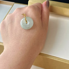 Load image into Gallery viewer, 88828 Highly Translucent Colourless Jade Donut Pendant
