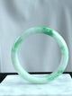 Emerald Mist over Snow 57.8mm Jadeite Bangle 雪里翠