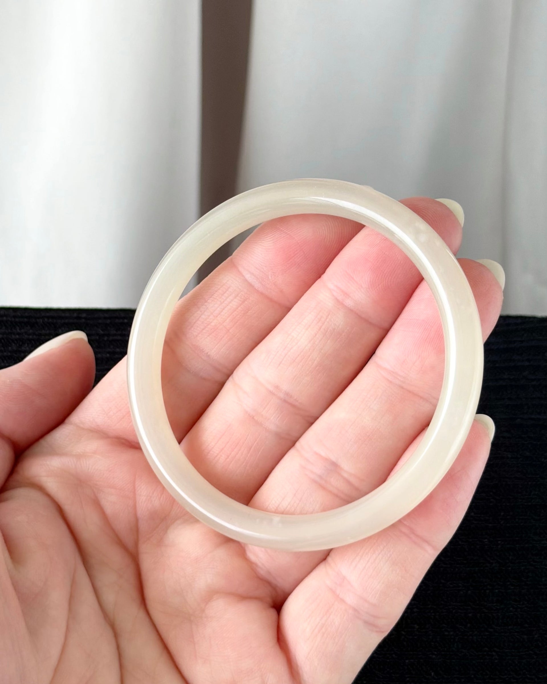 The Dawn Lotus 56.5mm Nephrite Bangle 晨曦初荷 (Preview)