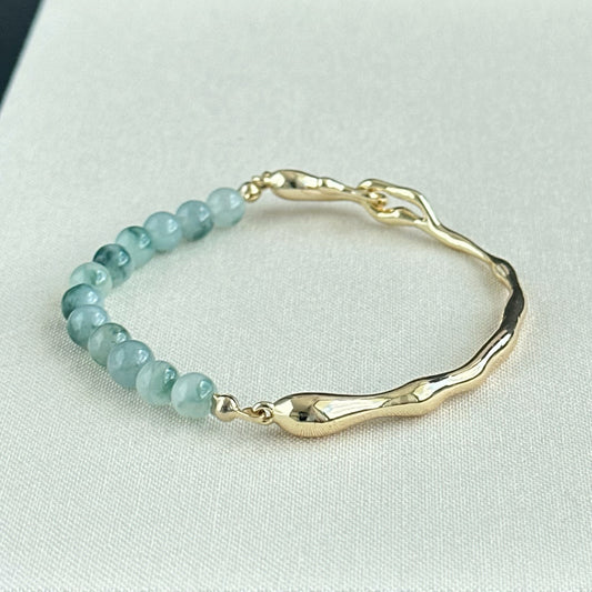 120588 Blue Mirage Type A Jadeite Cuff Bracelet