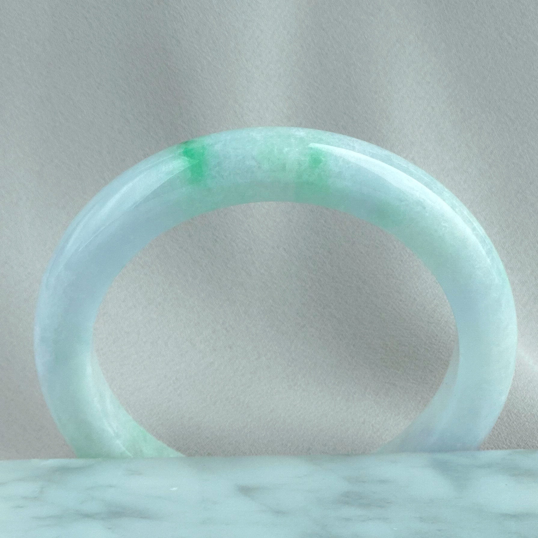 81761 60.6mm Colour of Spring Purple with Green Jadeite Bangle