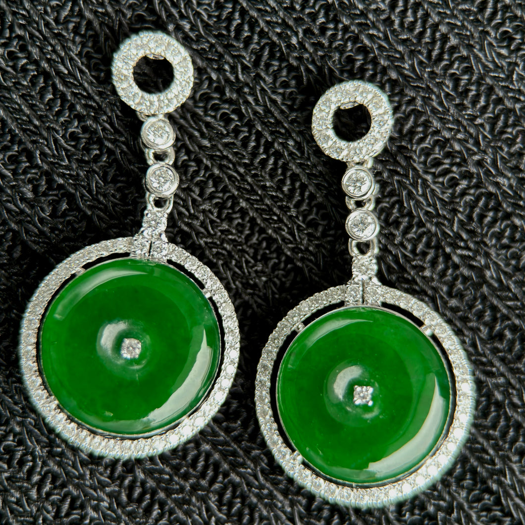 Emerald Radiance Jadeite Earring  翡翠流辉