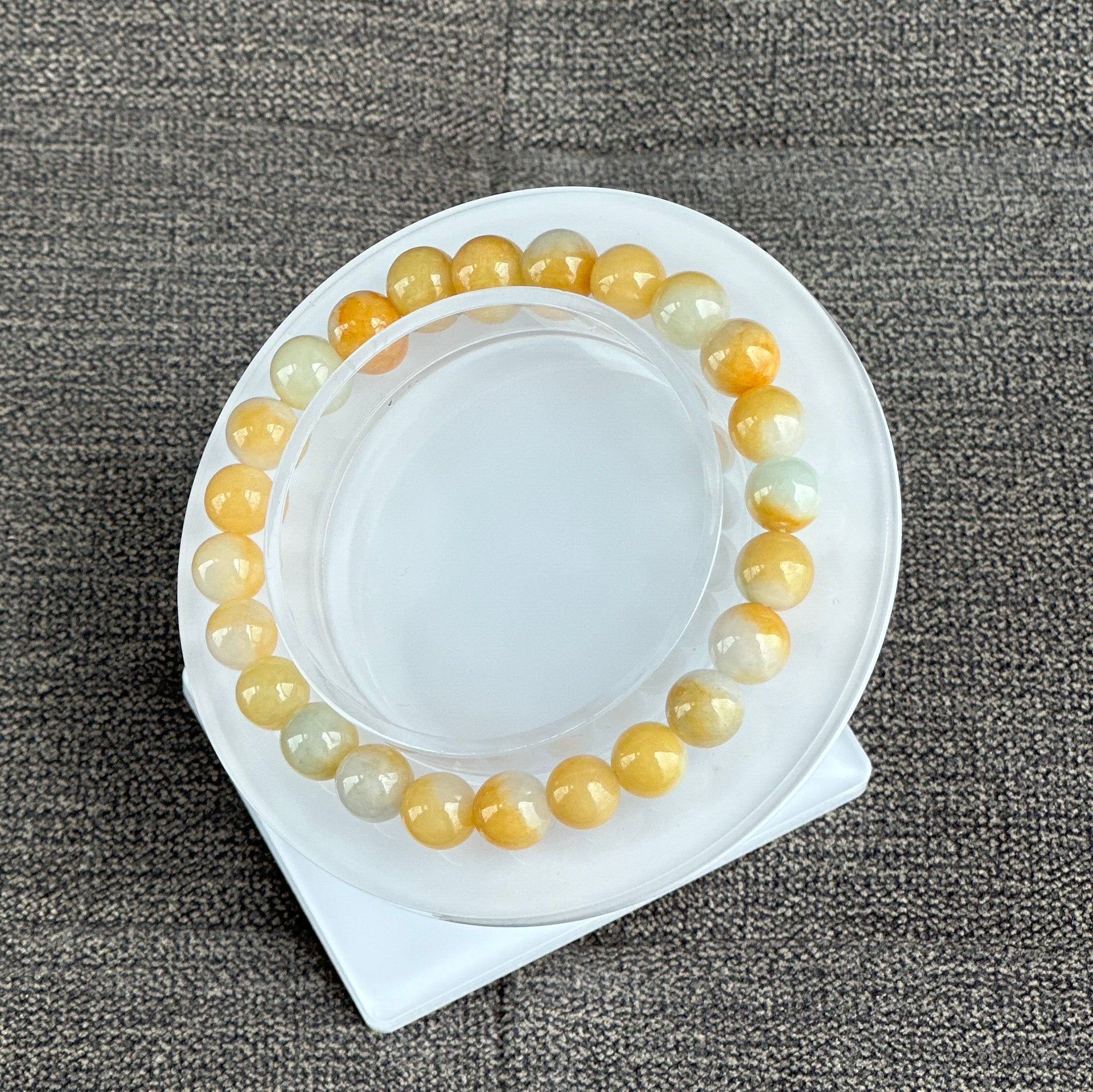13288 Honey Toffee Type A Jadeite Beaded Bracelet