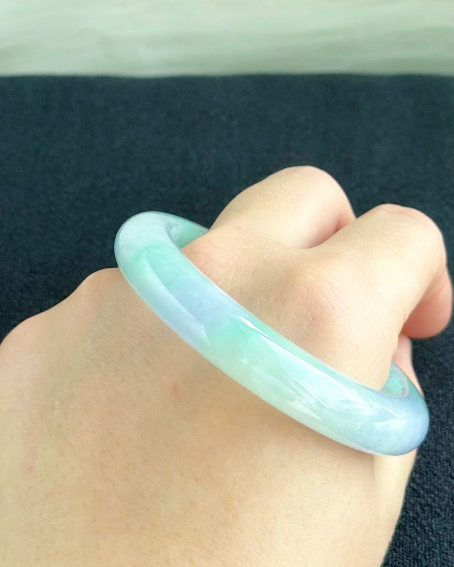 Twilight at Giverny 55.5mm Jadeite Bangle 莫奈暮色 (Preview)