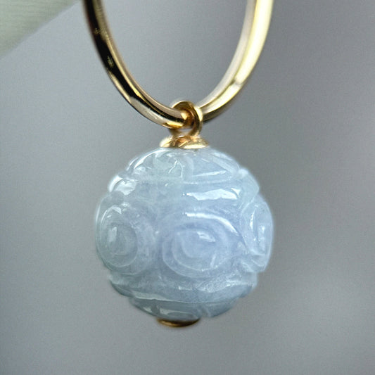 Whispering Lilac Jadeite Earrings 雾语浅紫