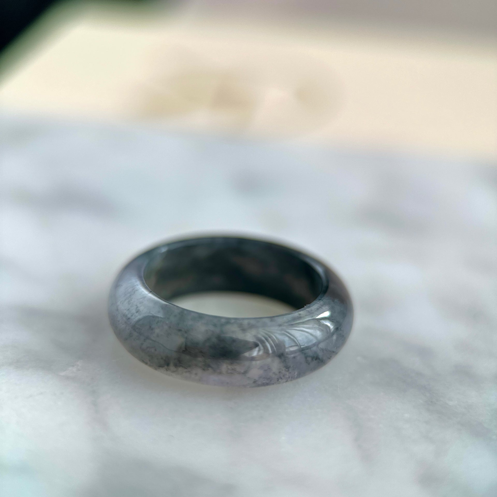 Icy Lavender Wuji Jadeite Ring