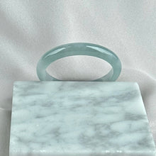 Load image into Gallery viewer, 111754 53.5 Oval Highly Translucent Blue Jadeite Bangle
