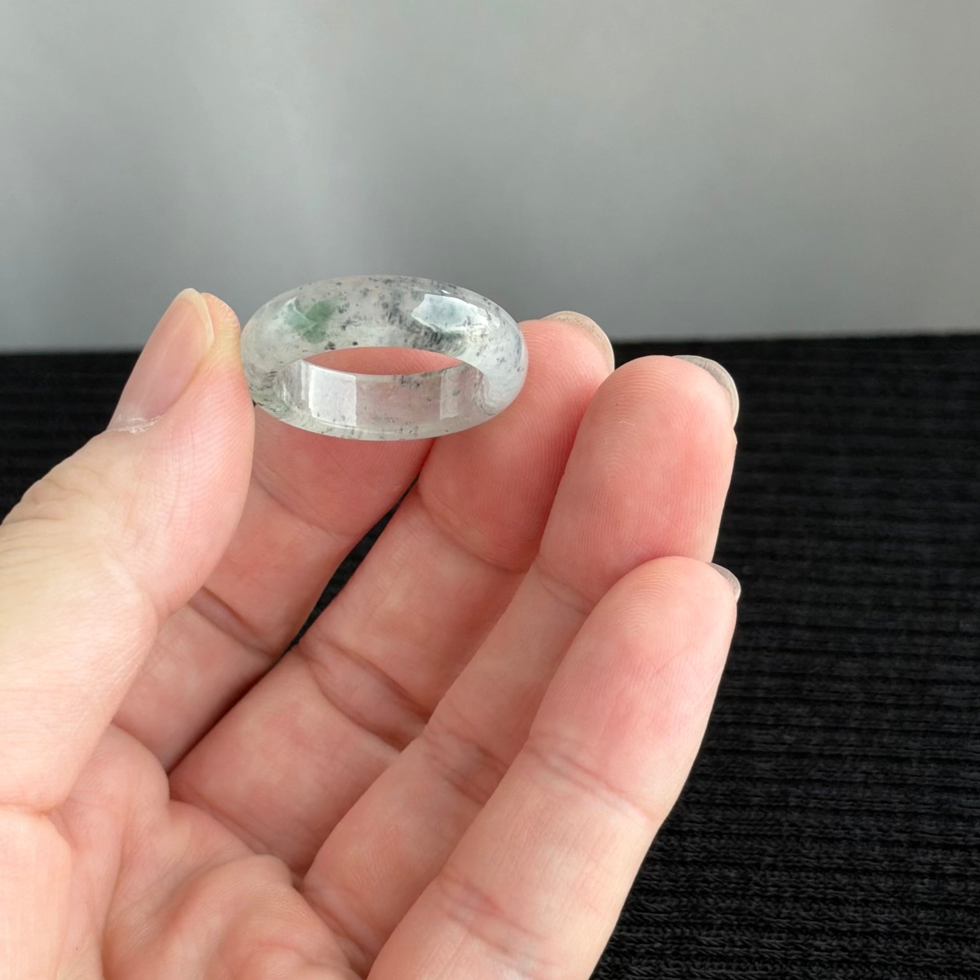 The Stardust Galaxy: Lunar Shadow 20.1mm Jadeite Ring 星辰流光