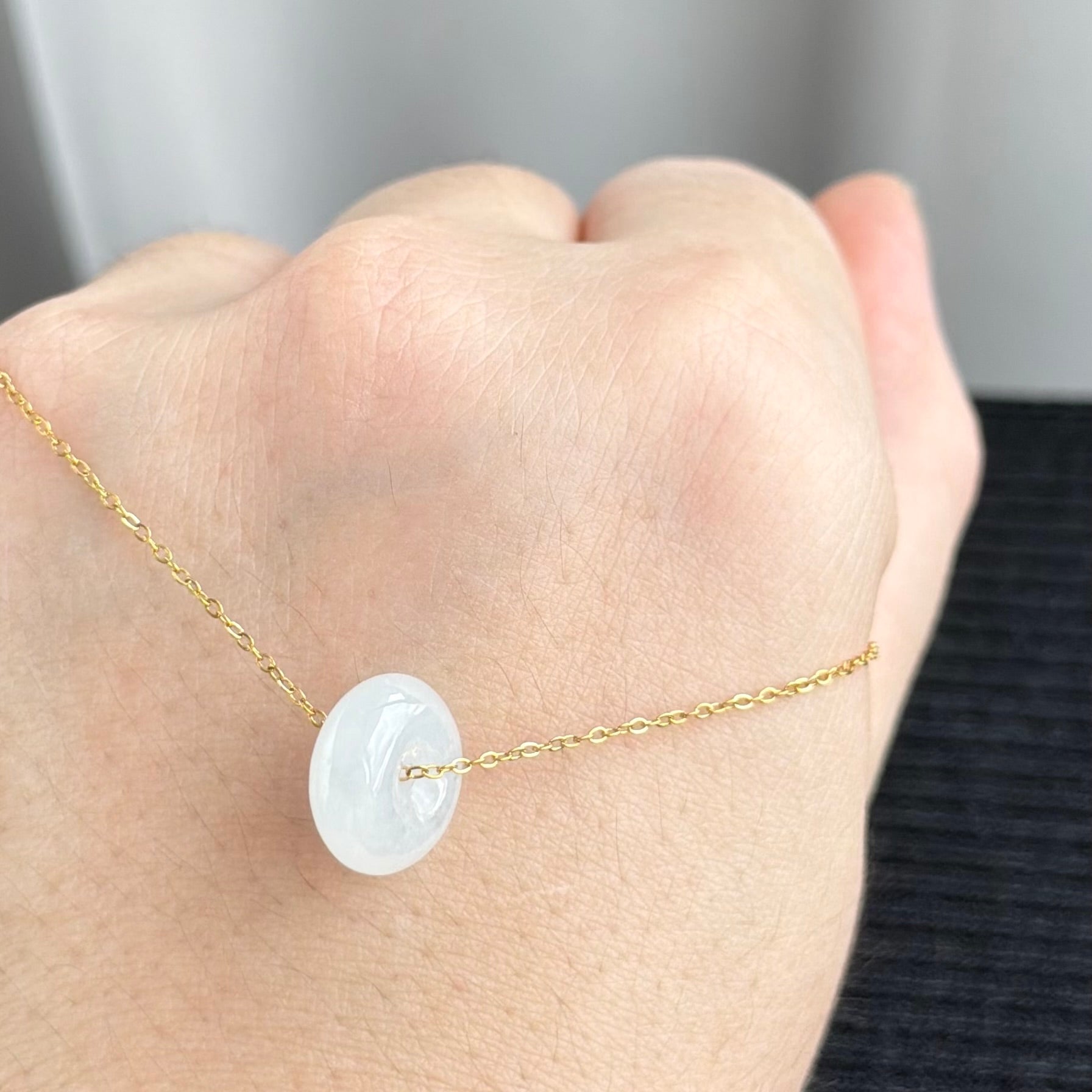 Snowmist Charm Jadeite Pendant 雪雾小环