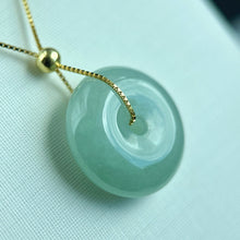 Load image into Gallery viewer, 208588 Translucent Light Green Jadeite Donut Pendant

