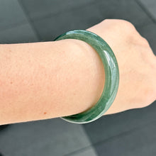 Load image into Gallery viewer, 31957 56.6mm Emerald Ocean’s Whisper Bluish Green Jadeite Bangle

