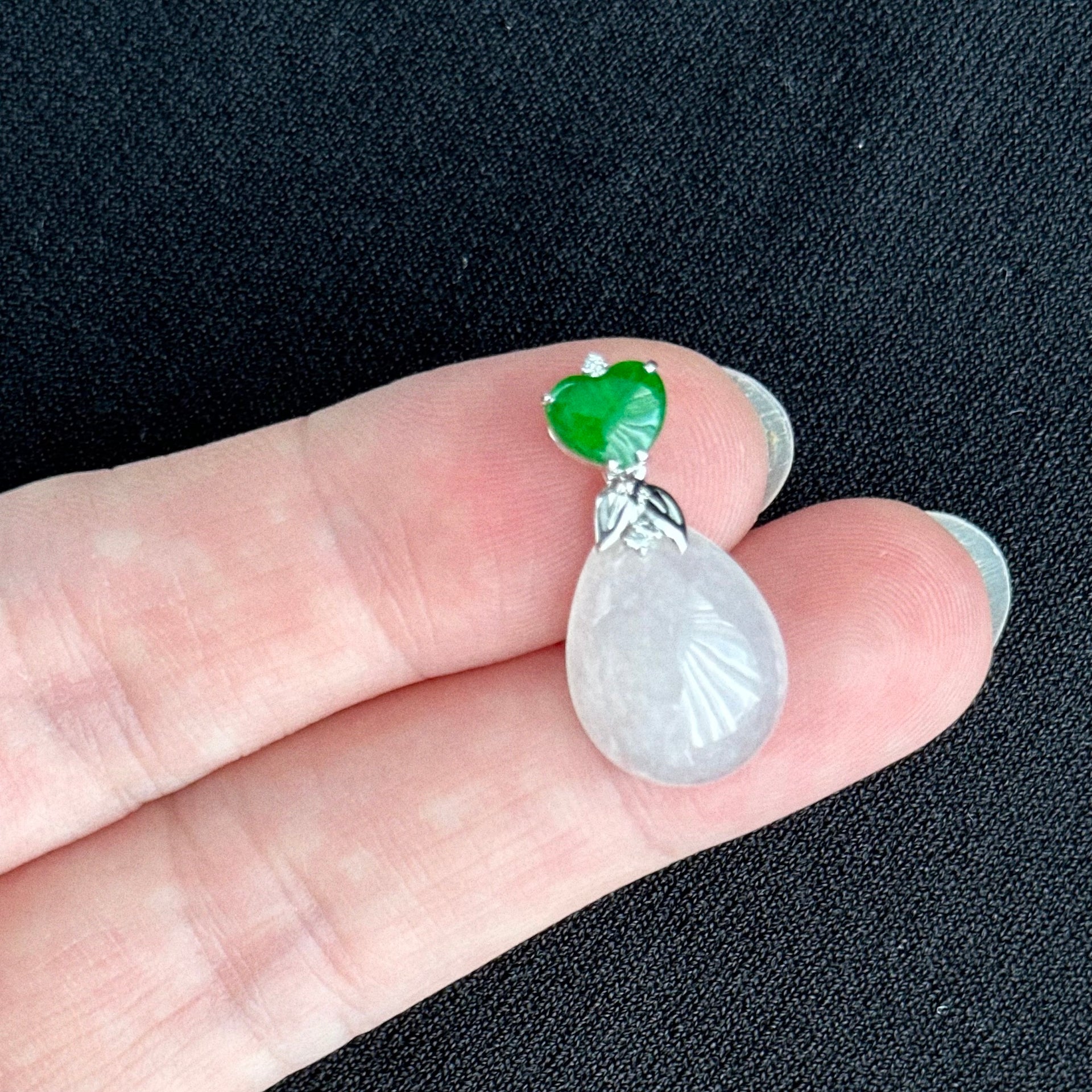 Celestial Dew & Jade Heart Jadeite Pendant 玉心天露