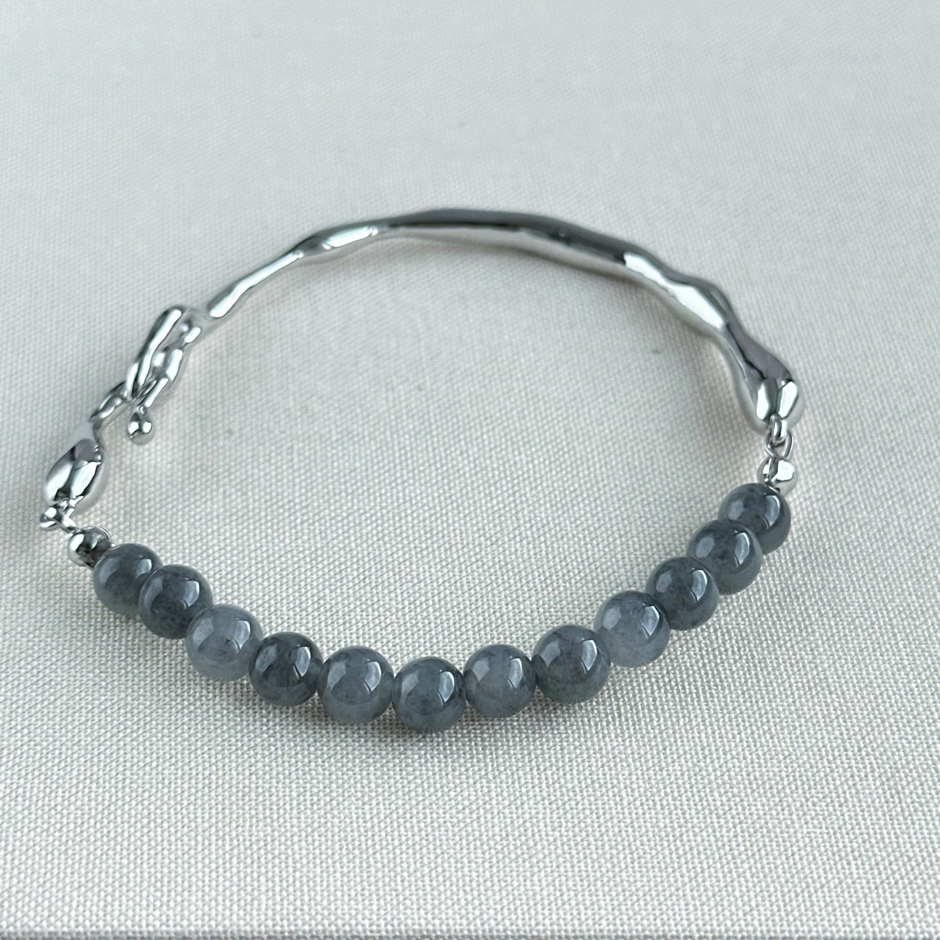 Moonshadow Arc Jadeite Cuff Bracelet