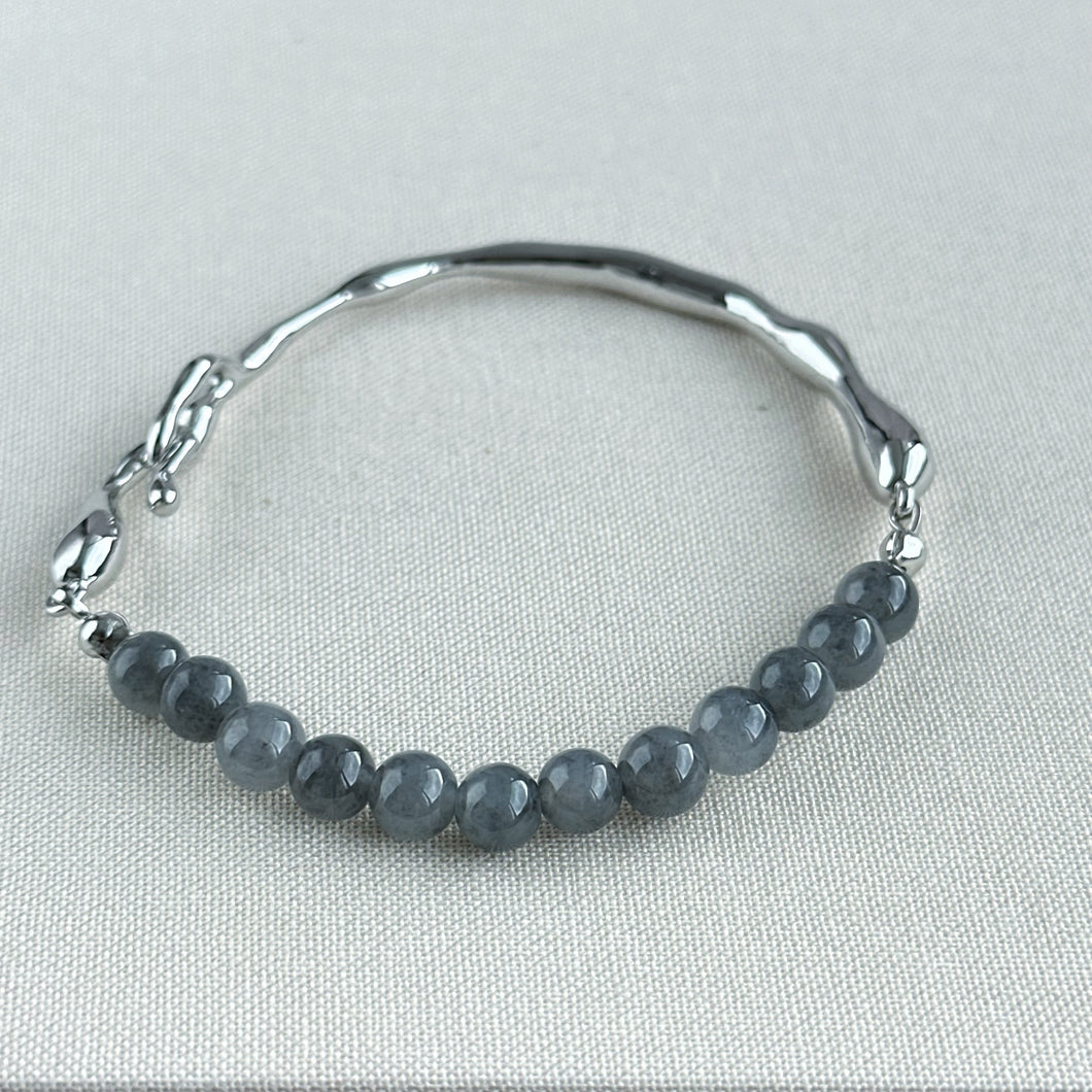 Moonshadow Arc Jadeite Cuff Bracelet
