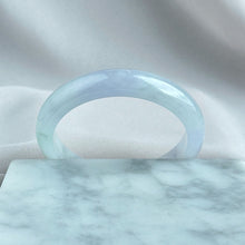 Load image into Gallery viewer, 122057 56.7mm Translucent Lavender Purple with Green Florals Jadeite Bangle
