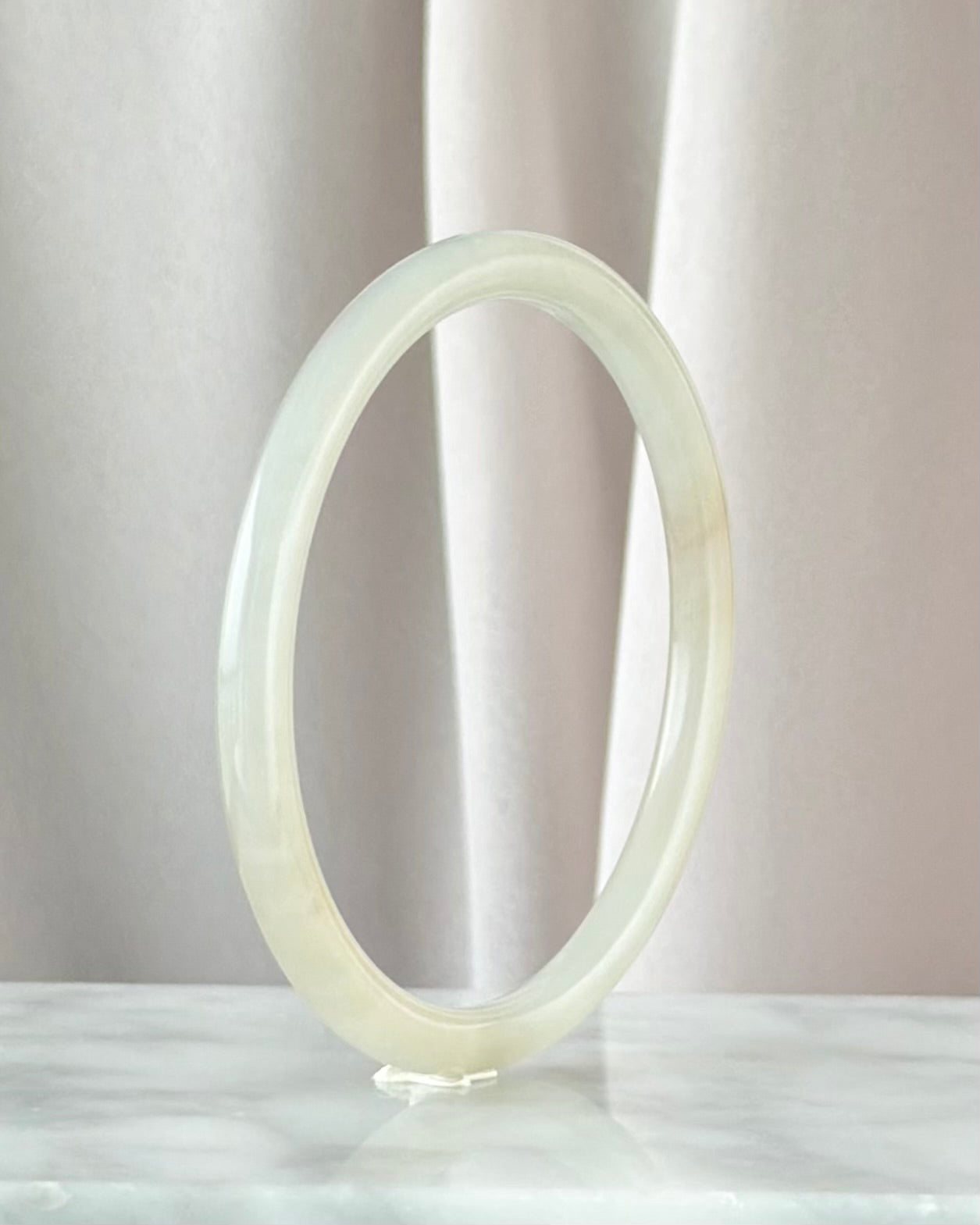 The Dawn Lotus 55.5mm Nephrite Bangle 晨曦初荷 (Preview)