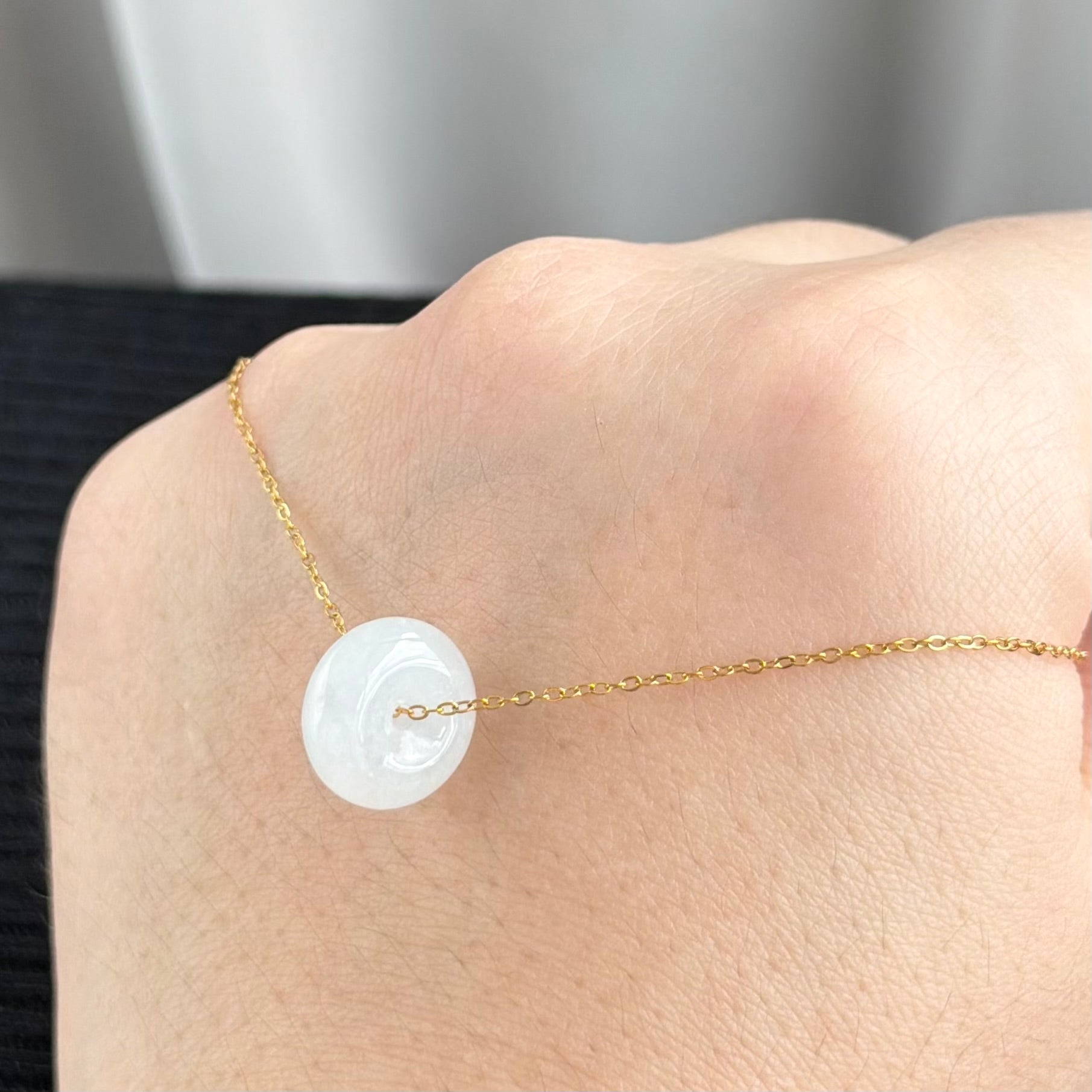 Snowmist Charm Jadeite Pendant 雪雾小环