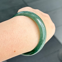 Load image into Gallery viewer, 31957 56.6mm Emerald Ocean’s Whisper Bluish Green Jadeite Bangle
