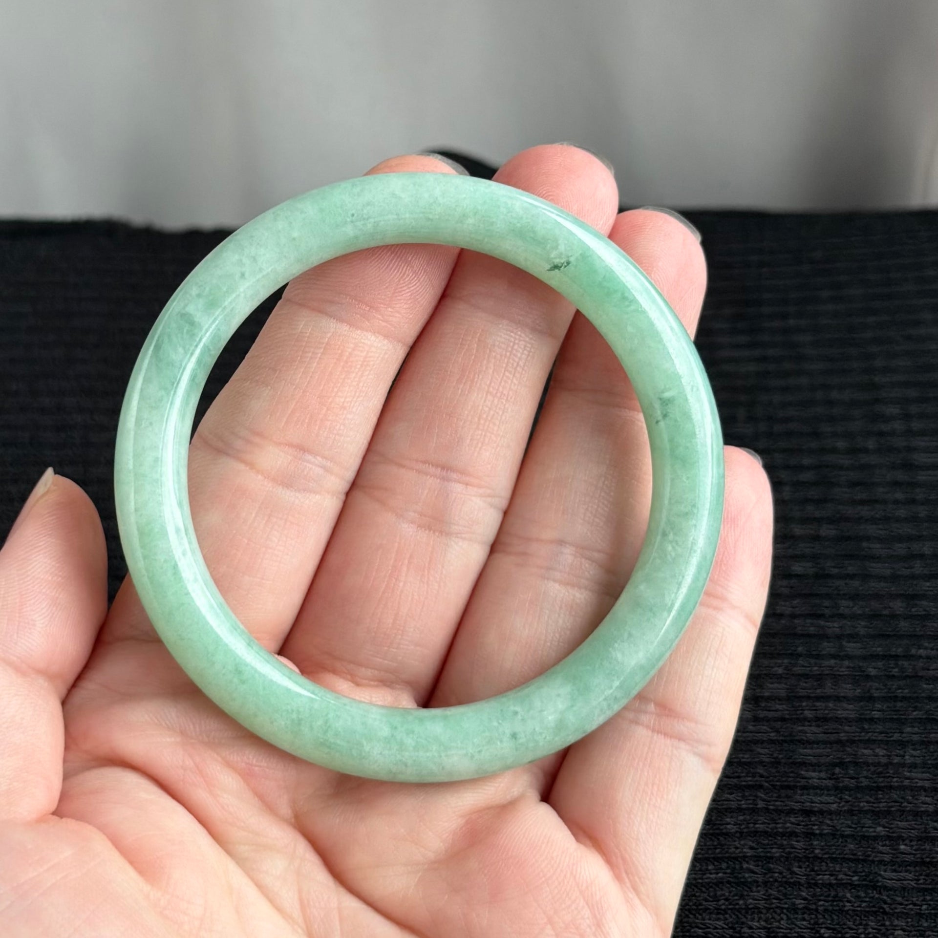 Aegean Sea Mist Jadeite Bangle 56.0mm 琴海轻雾