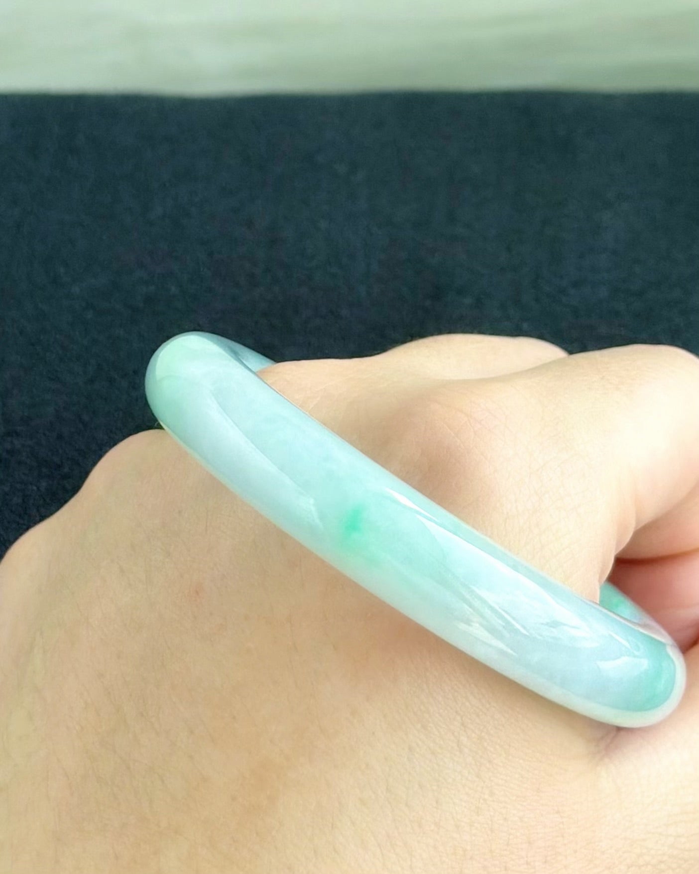 Twilight at Giverny 55.5mm Jadeite Bangle 莫奈暮色 (Preview)