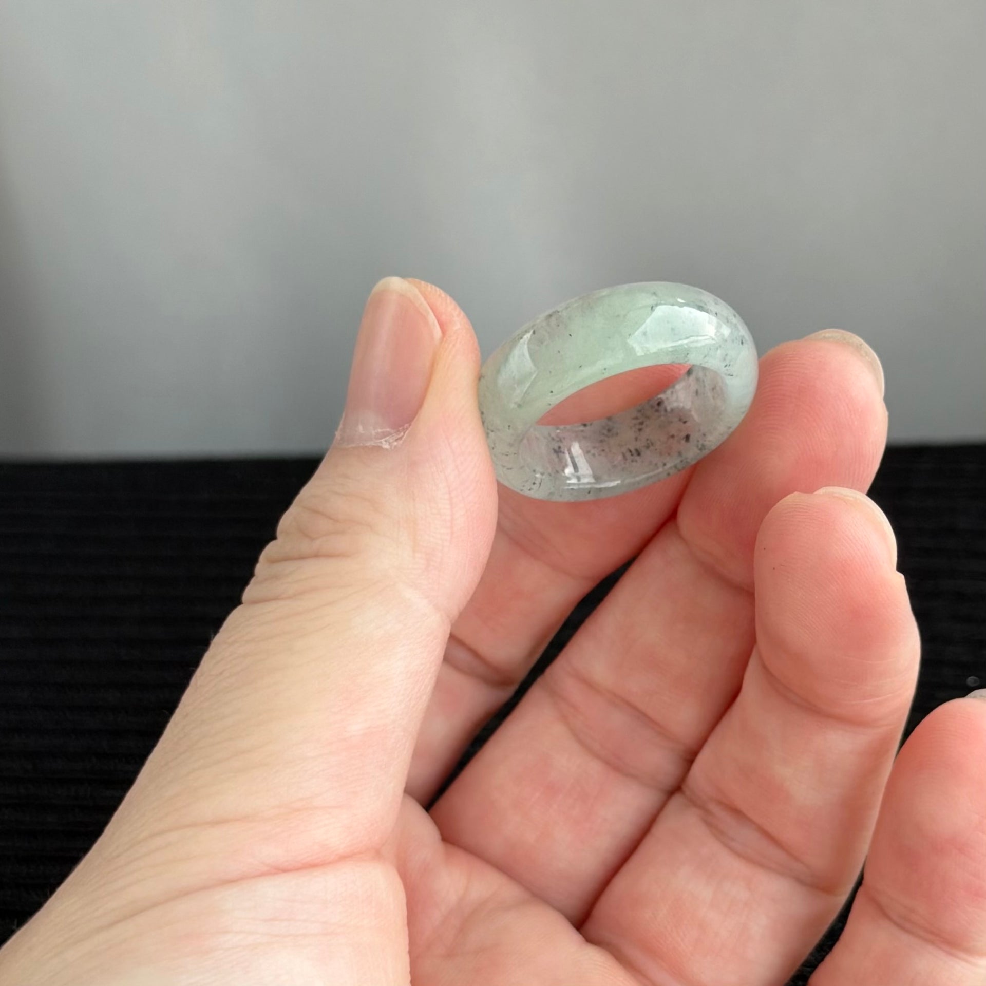 The Stardust Galaxy:  Midnight Mist 20.1mm Jadeite Ring 星辰流光