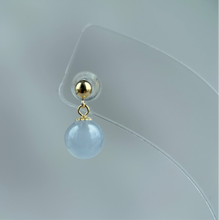 Load image into Gallery viewer, 102588 Icy Lavender Purple Jade Bead Earring with 18K Yellow Gold
