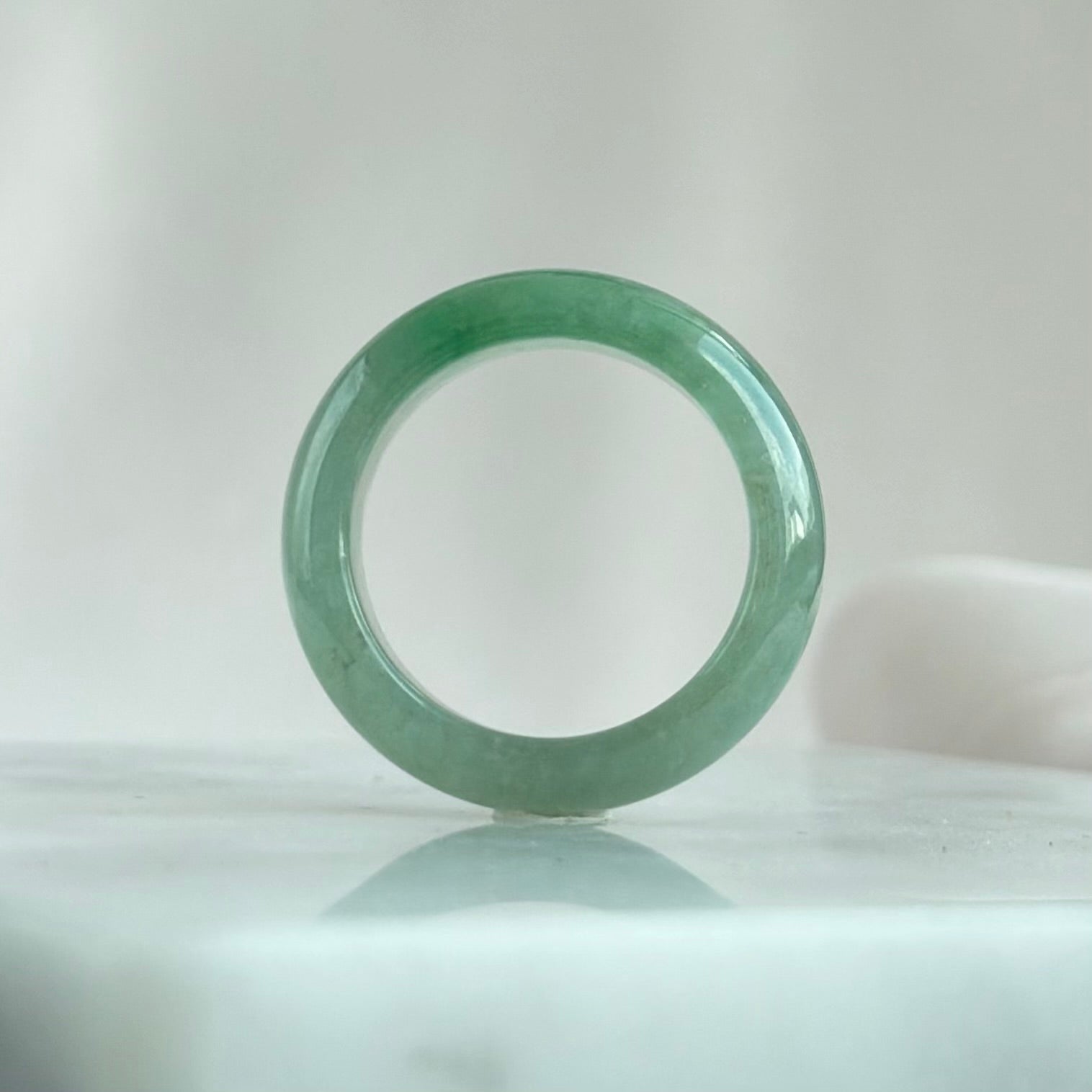 18.2mm Green Mirage Jadeite Ring 翠幻