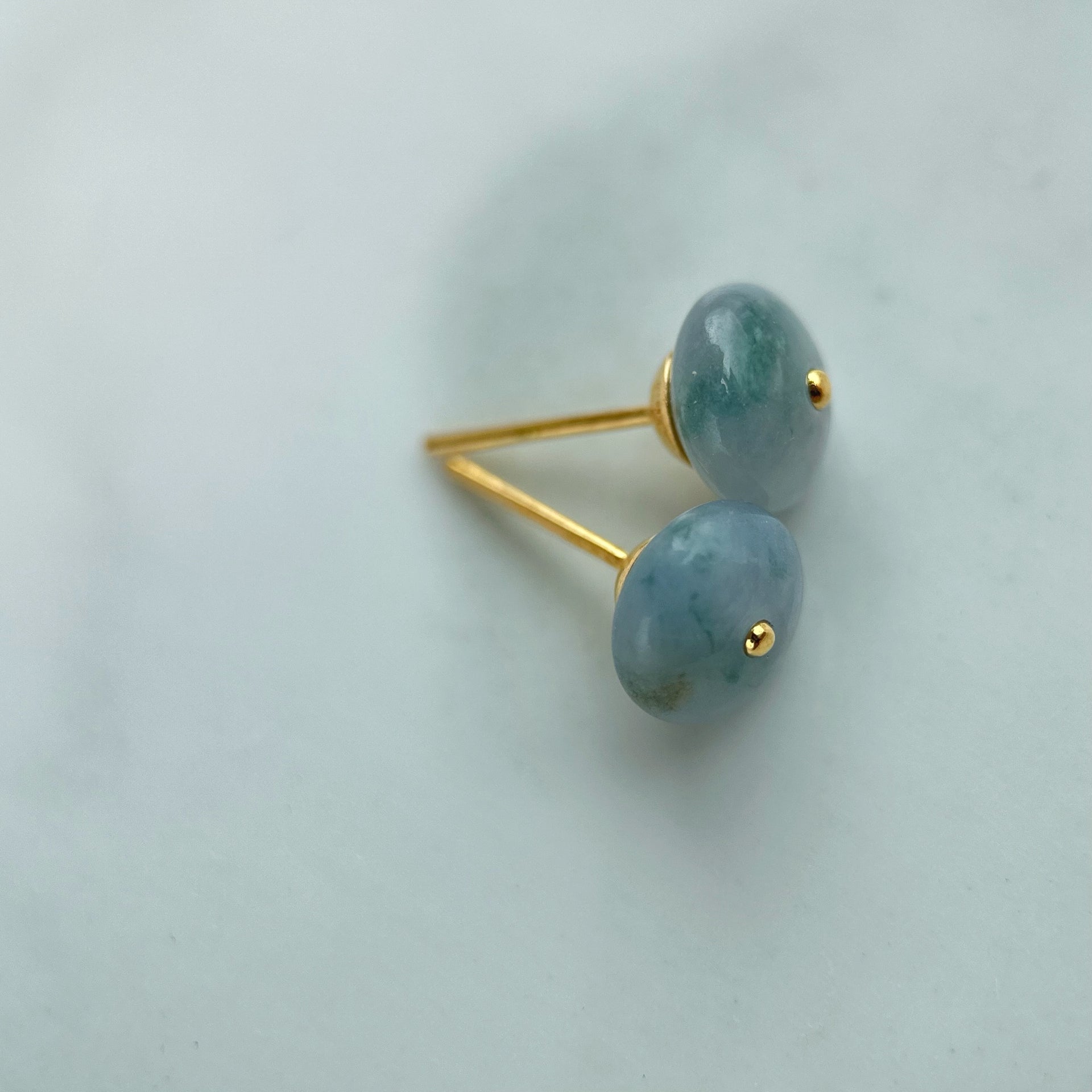 11689 Floral Jade Donut Earring with 22K Yellow Gold