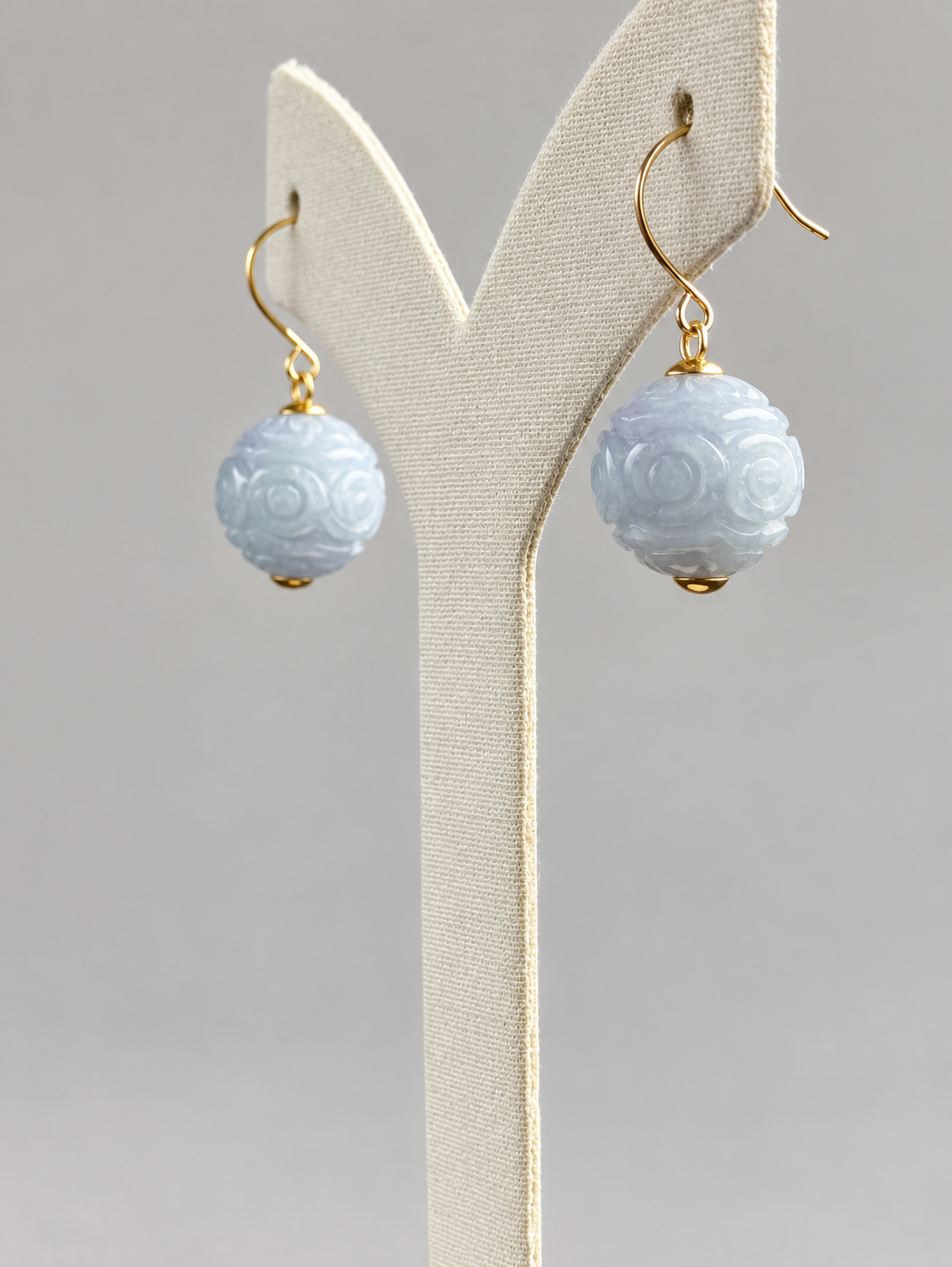 Ruyi Clouds Lavender Jadeite Drop Earrings 如意云 (Preview)