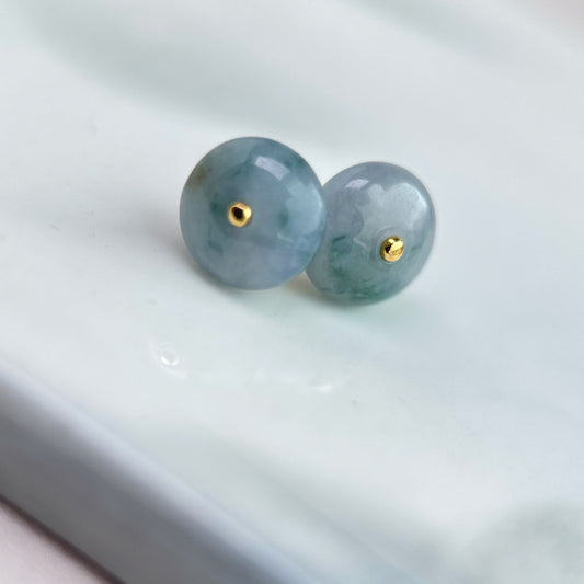 11689 Floral Jade Donut Earring with 22K Yellow Gold