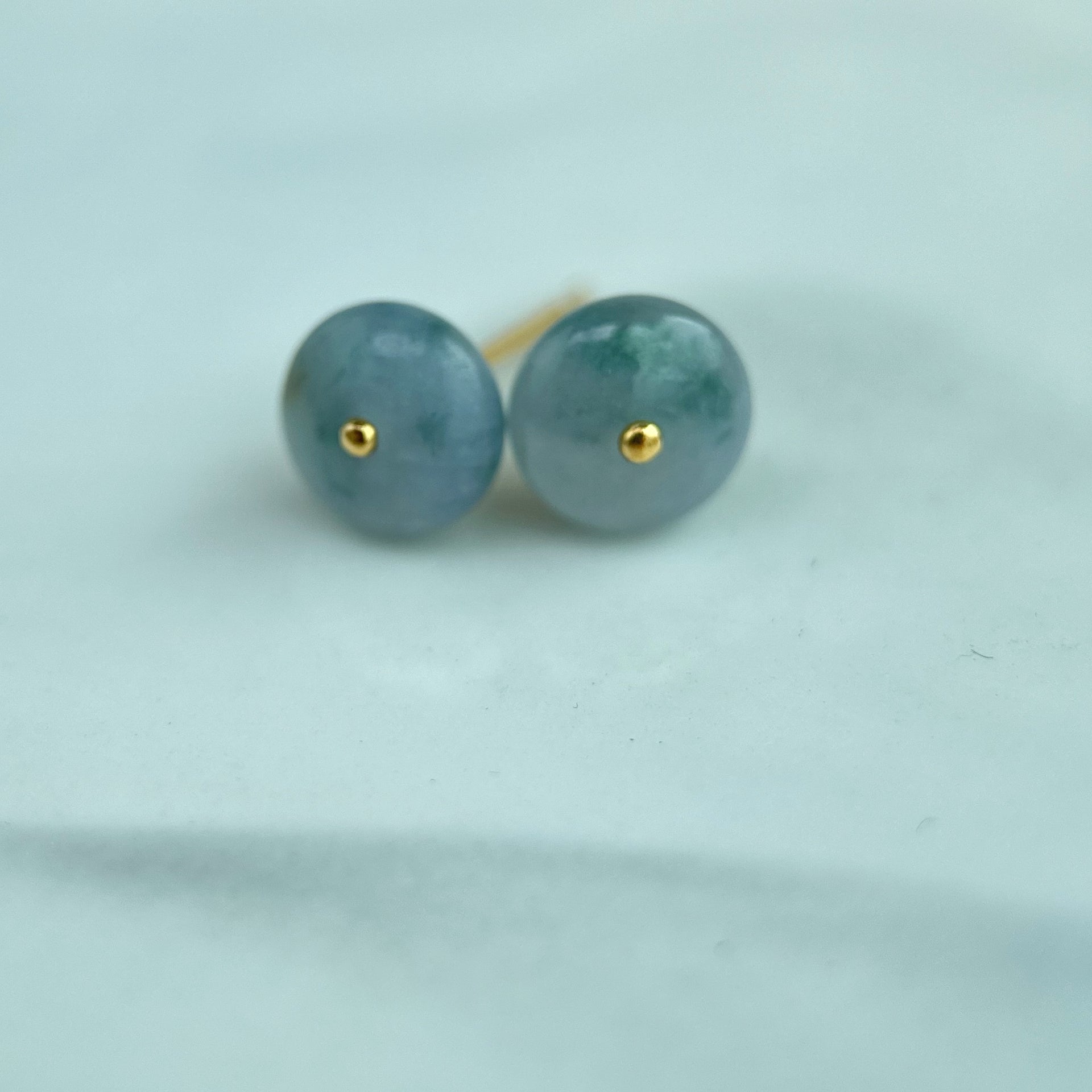 11689 Floral Jade Donut Earring with 22K Yellow Gold