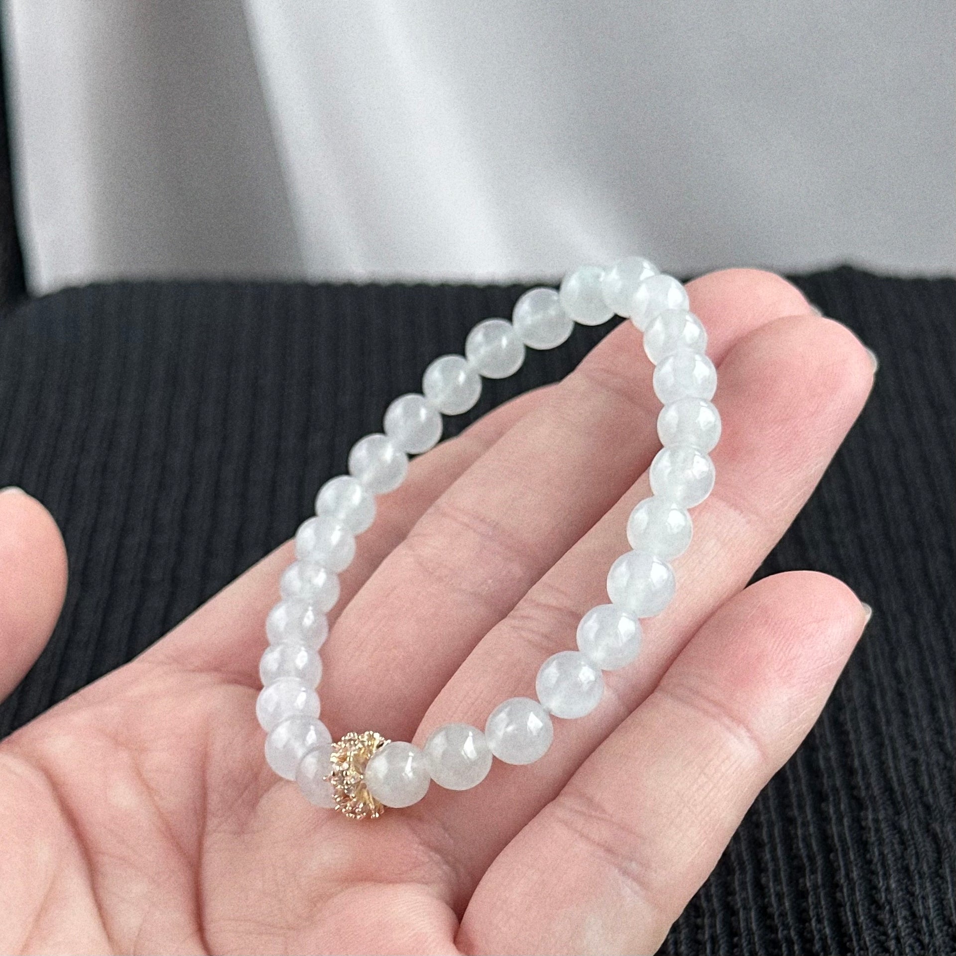 Dewdrop Light 6.7mm Jadeite Bracelet 露华轻吟
