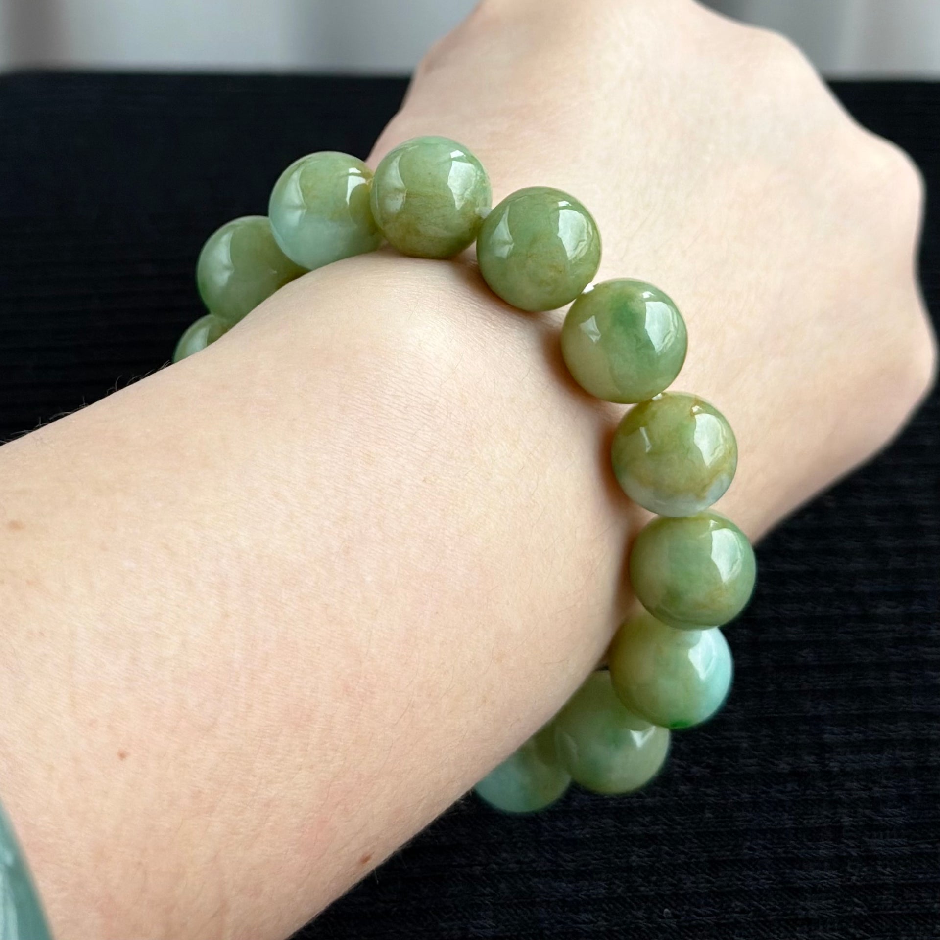 Whispers of an Ancient Forest 13.5mm Jadeite Bracelet 幽林古语