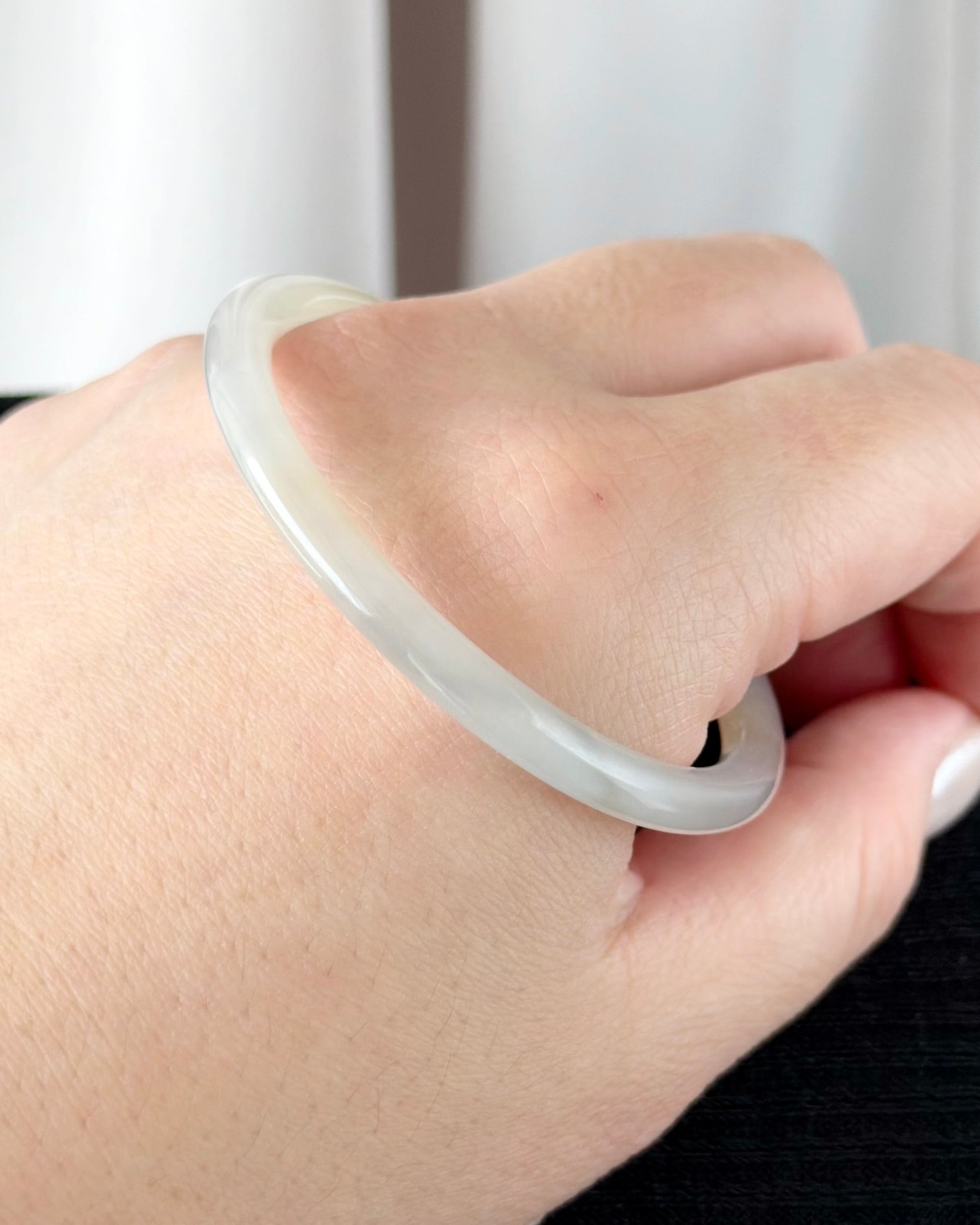 The Dawn Lotus 50.5mm Nephrite Bangle 晨曦初荷 (Preview)
