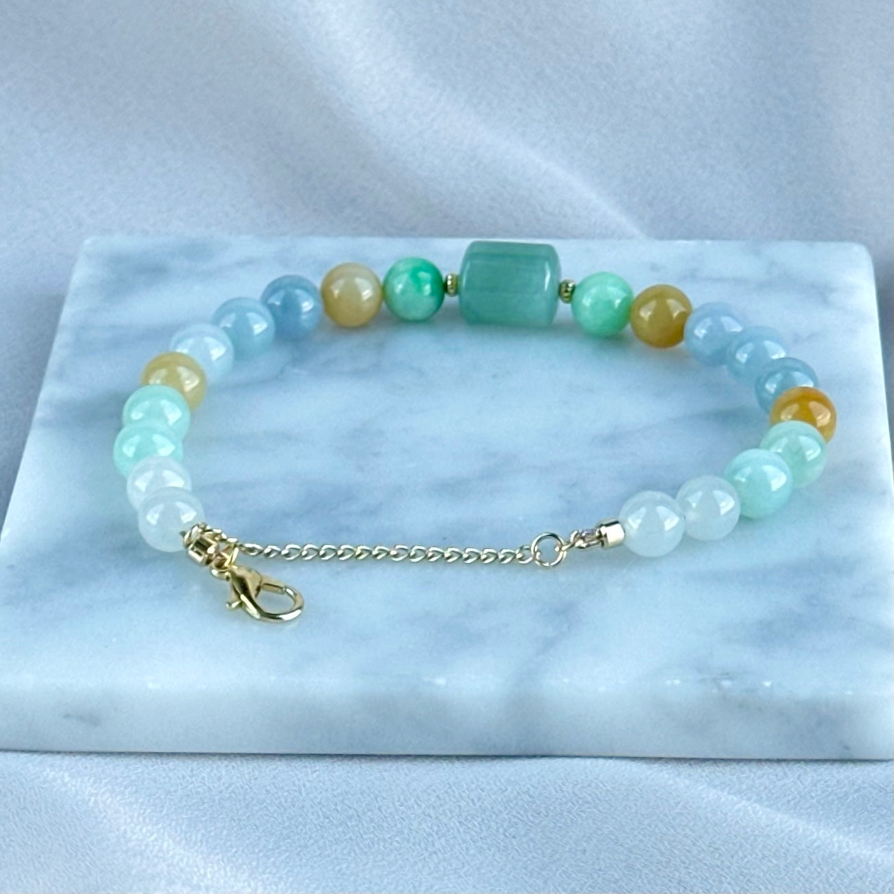 22388 Jade of Abundance Highly Translucent Bracelet