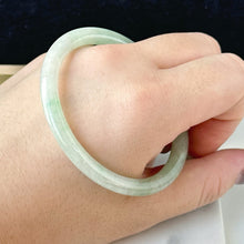 Load image into Gallery viewer, 12857 57.0mm Translucent Green Slim Cut Rounded Jade Bangle
