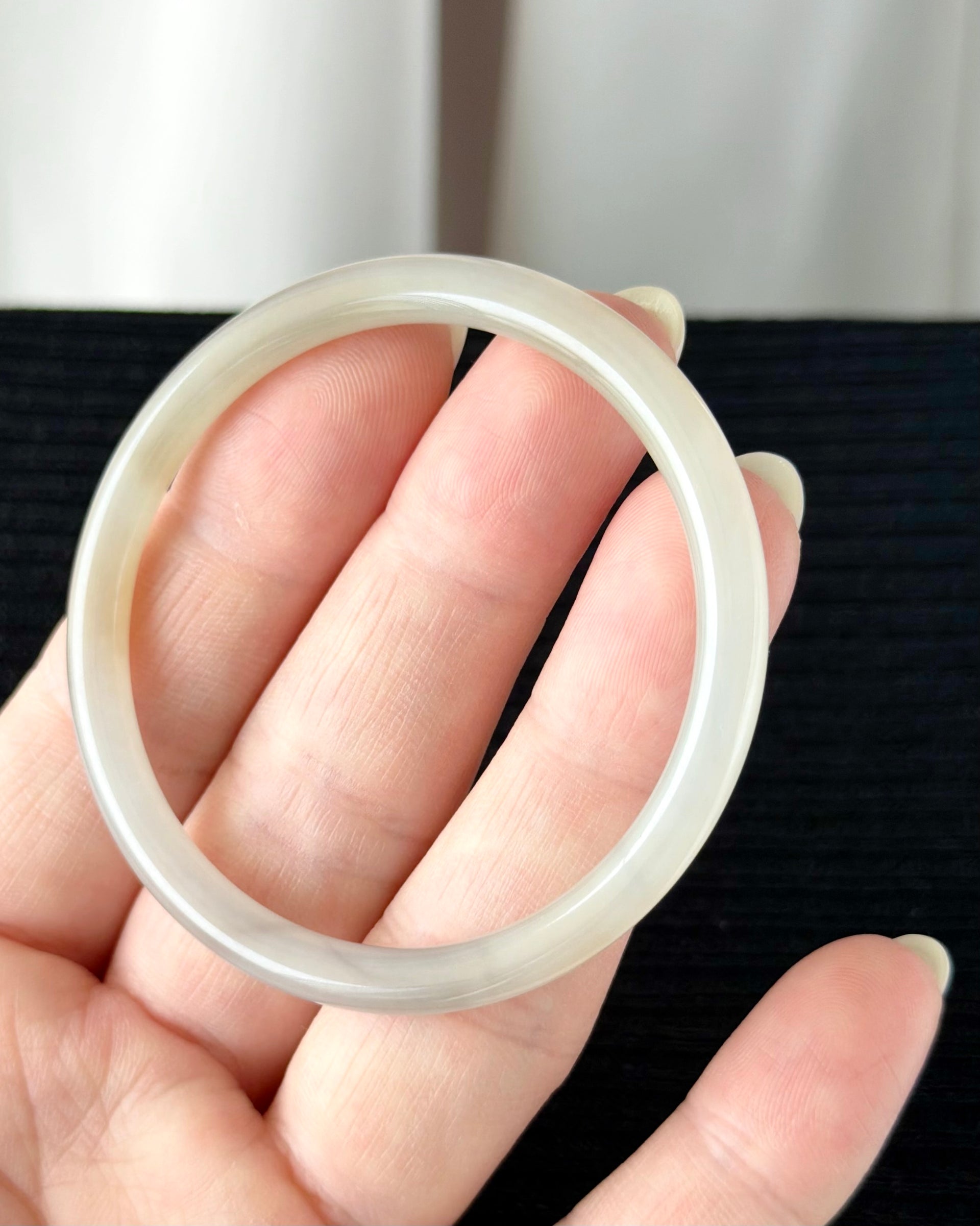 The Dawn Lotus 50.5mm Nephrite Bangle 晨曦初荷 (Preview)