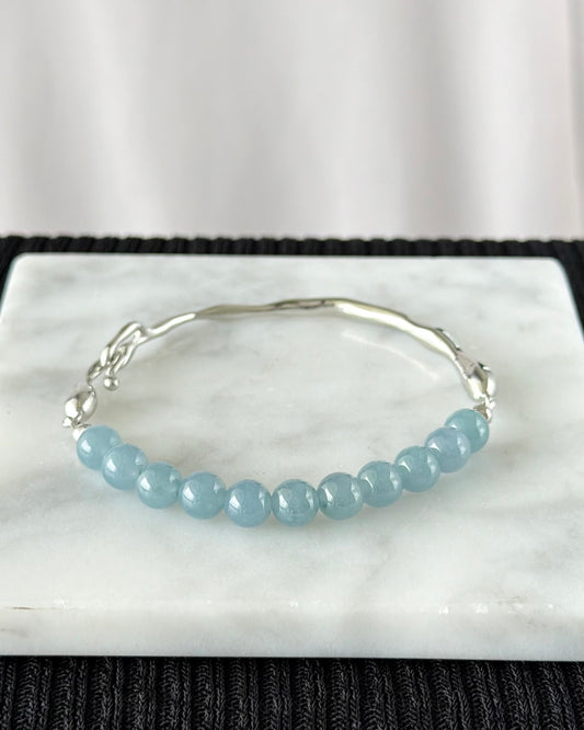 Glacier Arc Jadeite Cuff Bracelet