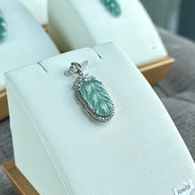 Load image into Gallery viewer, 13188 Highly Translucent Sky Blue Jadeite Leaf Pendant
