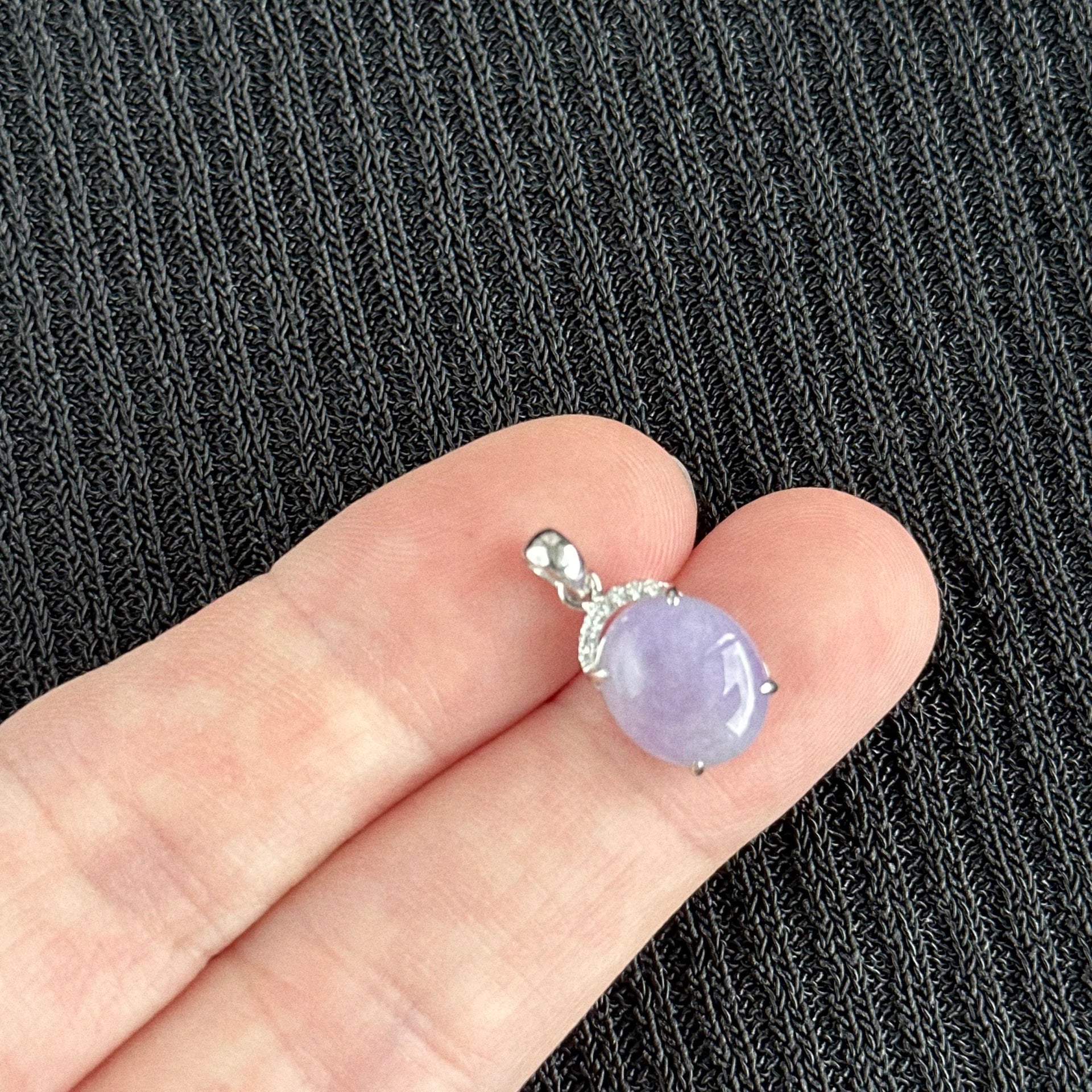 Whisper of Lavender Light Jadeite Pendant 紫光絮语