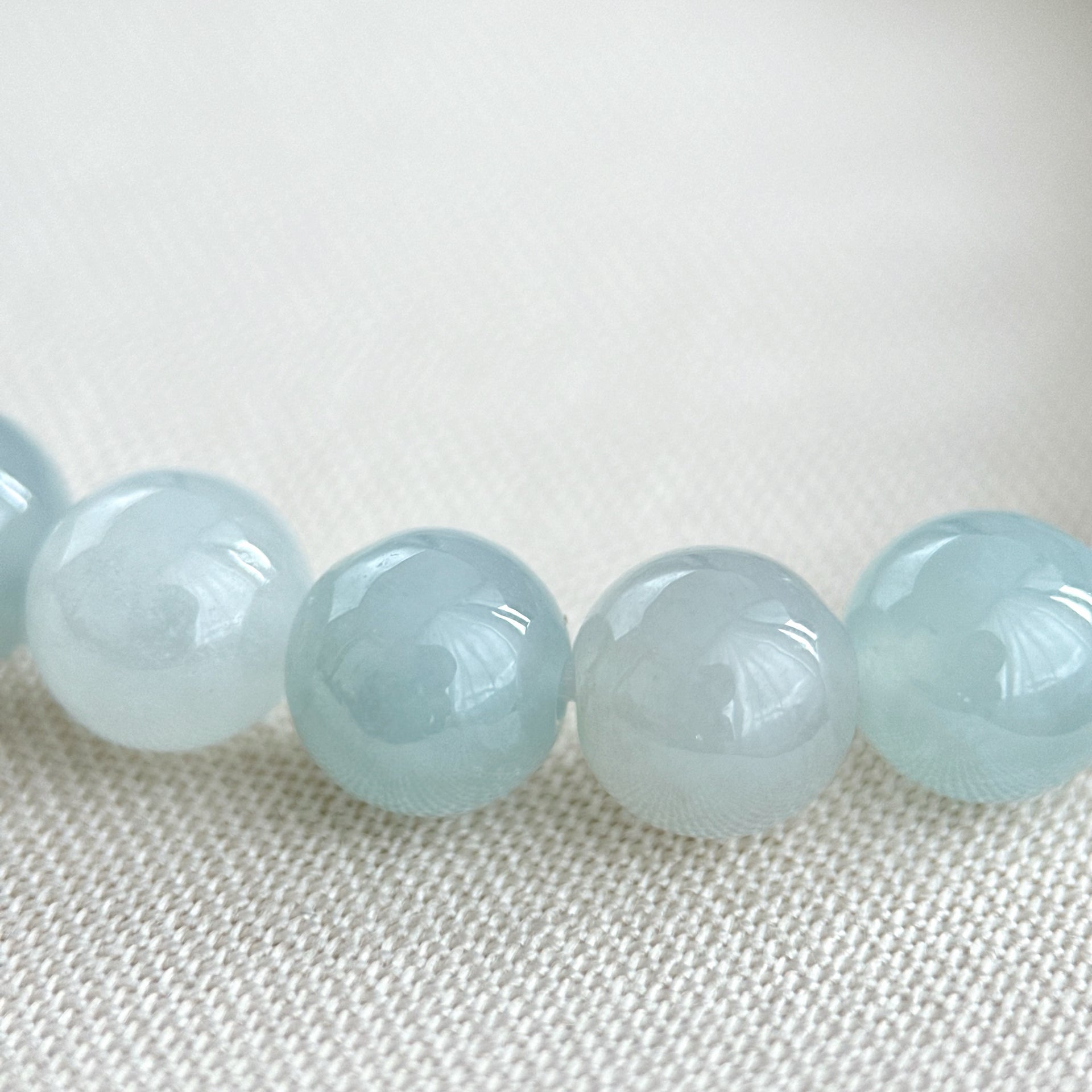 112788  Icy Macaron Type A Jadeite Beaded Bracelet