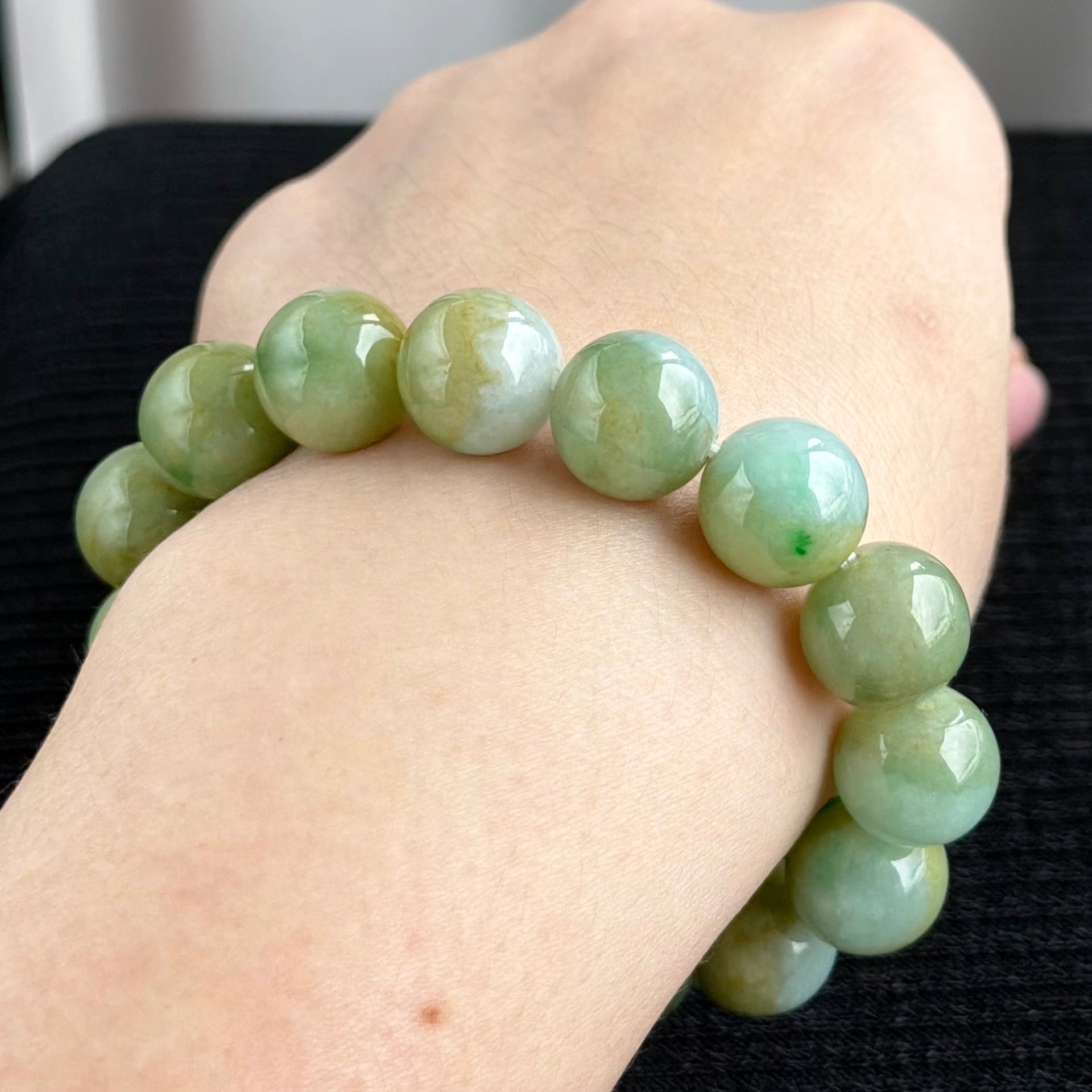 Whispers of an Ancient Forest 13.5mm Jadeite Bracelet 幽林古语